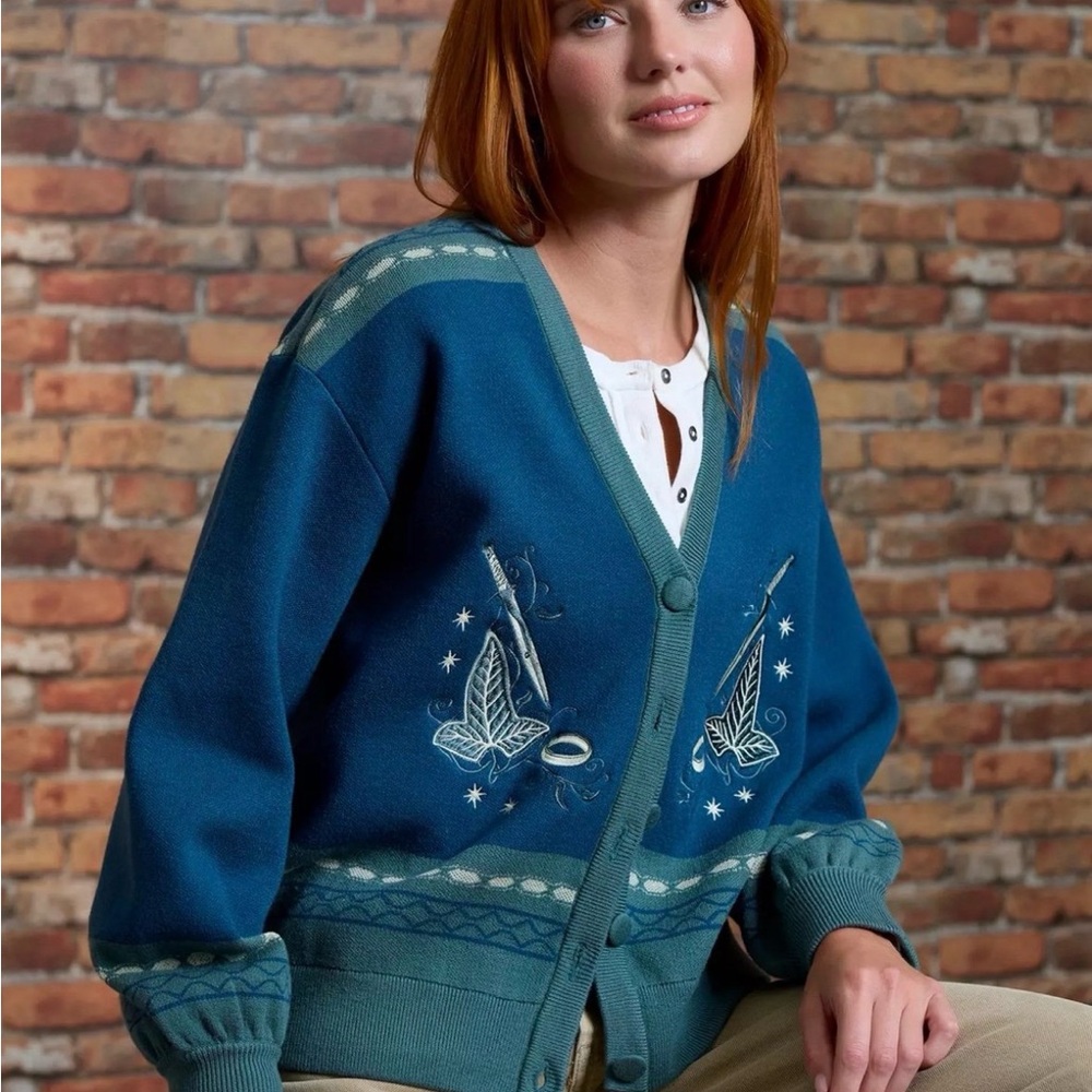 Her Universe The Lord Of The Rings Doors Of Durin Glow-In-The-Dark Cardigan XL - Picture 3 of 6
